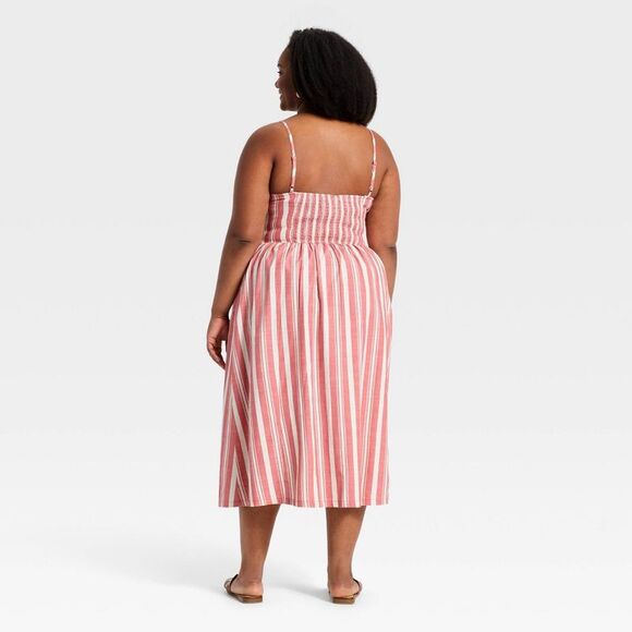 A New Day - Women's Corset Sundress - A New Day Cream/Red Stri Cream/Red - Picture 2 of 3